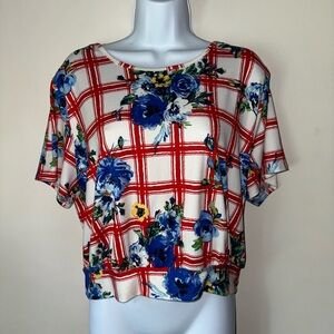 Floral Plaid Women's Top